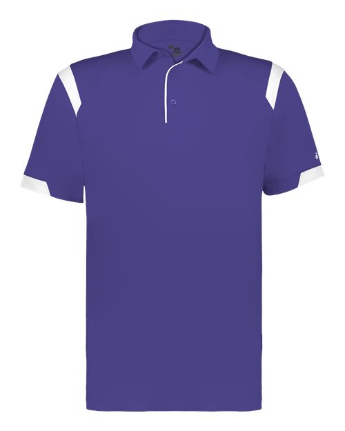 Badger 3350 Unisex On the Rise Polo - Purple/ White - front
