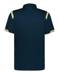 Badger 3350 Unisex On the Rise Polo - Navy/ Vegas Gold - back