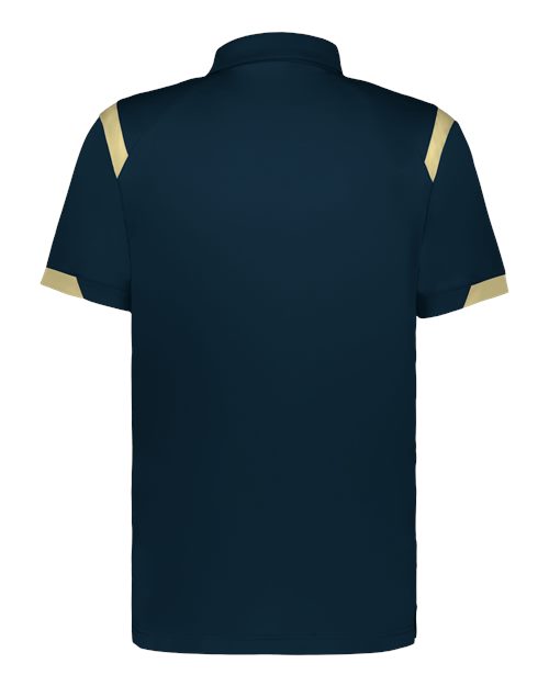 Badger 3350 Unisex On the Rise Polo - Navy/ Vegas Gold - back