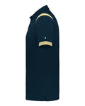 Badger 3350 Unisex On the Rise Polo - Navy/ Vegas Gold - side