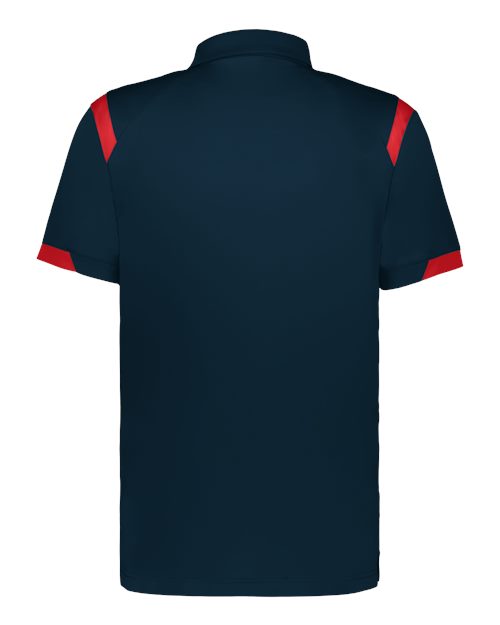 Badger 3350 Unisex On the Rise Polo - Navy/ Red - back