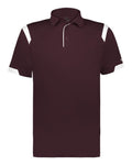 Badger 3350 Unisex On the Rise Polo - Maroon/ White - front