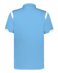 Badger 3350 Unisex On the Rise Polo - Columbia Blue/ White - back