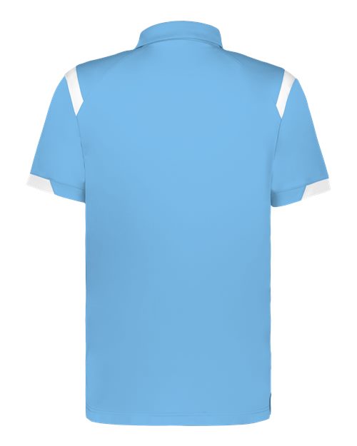 Badger 3350 Unisex On the Rise Polo - Columbia Blue/ White - back