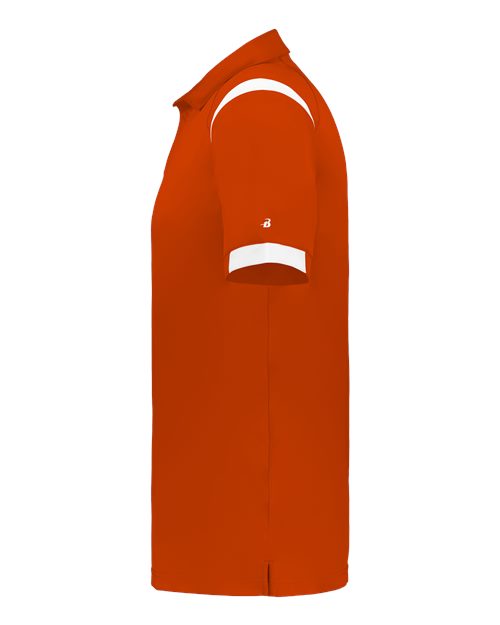 Badger 3350 Unisex On the Rise Polo - Burnt Orange/ White - side