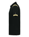 Badger 3350 Unisex On the Rise Polo - Black/ Vegas Gold - side