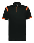Badger 3350 Unisex On the Rise Polo - Black/ Burnt Orange - front