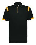 Badger 3350 Unisex On the Rise Polo - Black/ Gold - front