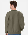 Hanes OG600 Unisex Beefy Sweats Premium Heavyweight Crewneck Sweatshirt - Fatigue Green - model back