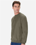 Hanes OG600 Unisex Beefy Sweats Premium Heavyweight Crewneck Sweatshirt - Fatigue Green - model side