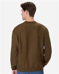 Hanes OG600 Unisex Beefy Sweats Premium Heavyweight Crewneck Sweatshirt - Army Brown - model back