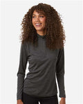 AllPro 4HM70L Women's Pro-Lock Performance Mélange Quarter-Zip Pullover - Black Melange - model front