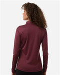 AllPro 4HM70L Women's Pro-Lock Performance Mélange Quarter-Zip Pullover - Maroon Melange - model back