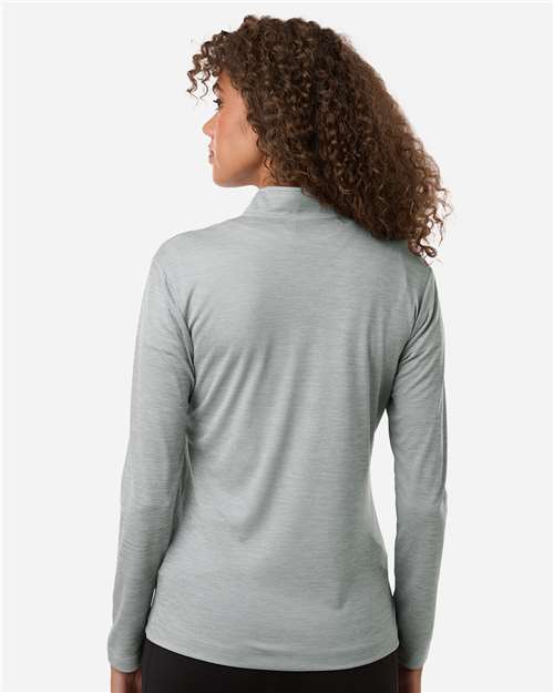 AllPro 4HM70L Women's Pro-Lock Performance Mélange Quarter-Zip Pullover - Silver Melange - model back