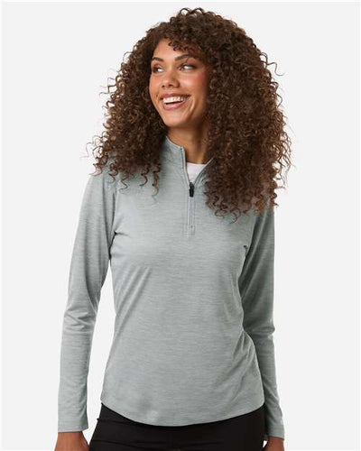 AllPro 4HM70L Women's Pro-Lock Performance Mélange Quarter-Zip Pullover - Silver Melange - model front