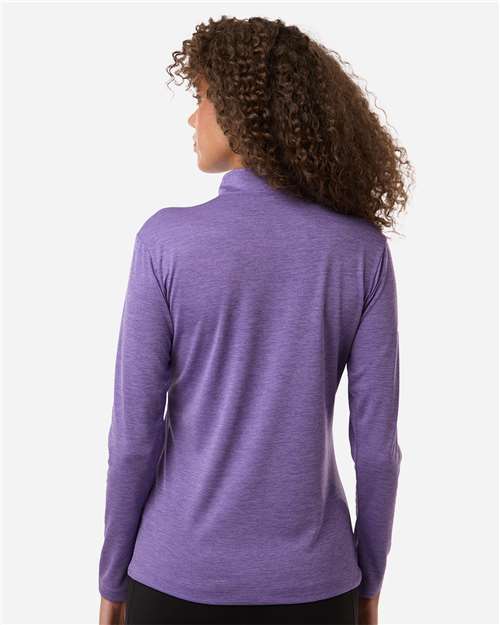 AllPro 4HM70L Women's Pro-Lock Performance Mélange Quarter-Zip Pullover - Violet Melange - model back