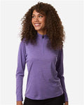 AllPro 4HM70L Women's Pro-Lock Performance Mélange Quarter-Zip Pullover - Violet Melange - model front
