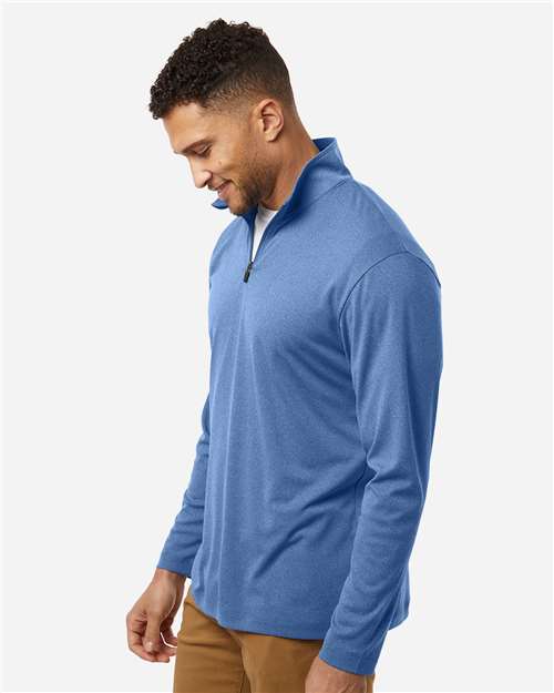 AllPro 41870 Men's Pro-Lock Performance Quarter-Zip Pullover - Heather Royal - model side