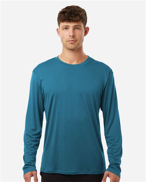 AllPro 48400 Unisex Pro-Lock Performance Long Sleeve T-Shirt - Pacific Blue - model front