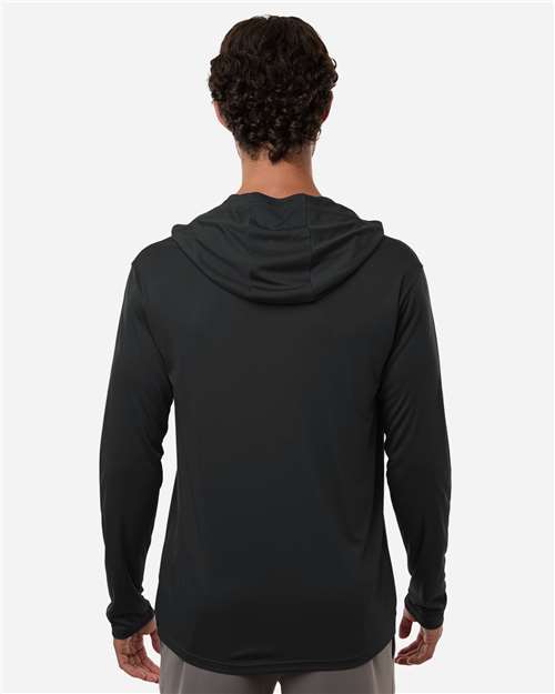 AllPro 48510 Unisex Pro-Lock Performance Hooded Long Sleeve T-Shirt - Black - model back