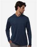 AllPro 48510 Unisex Pro-Lock Performance Hooded Long Sleeve T-Shirt - Navy - model front