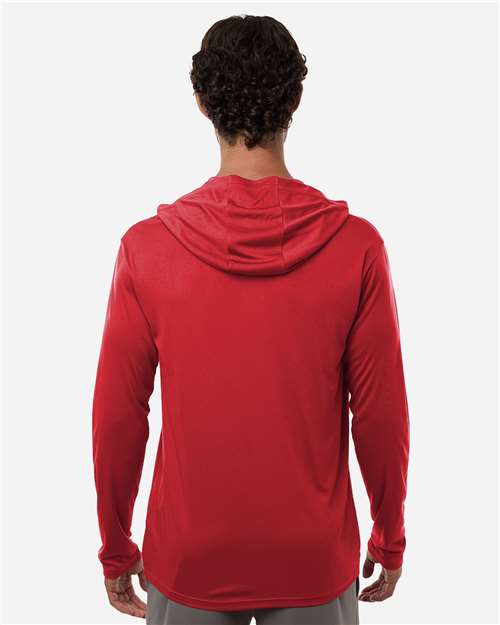 AllPro 48510 Unisex Pro-Lock Performance Hooded Long Sleeve T-Shirt - Red - model back