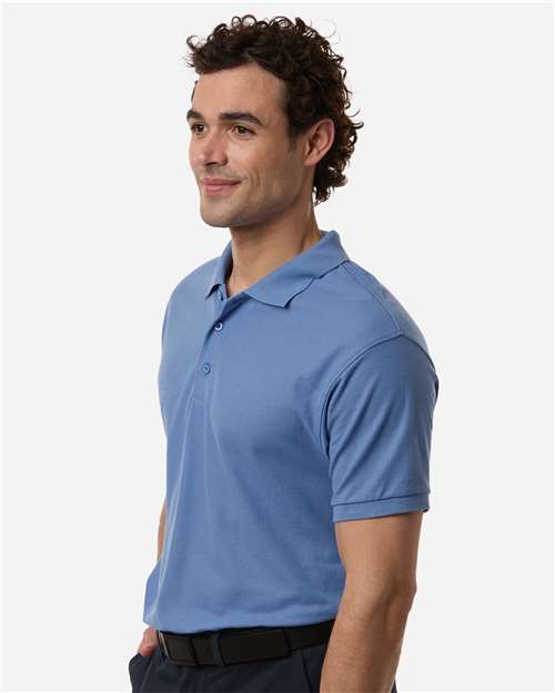 AllPro 62800 Men's Pique Polo - Heather Royal - model side