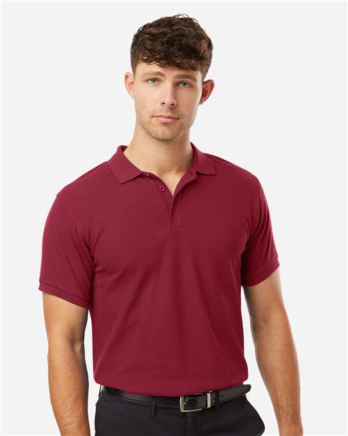 AllPro 62800 Men's Pique Polo - Cardinal - model front