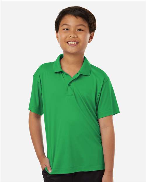 AllPro 41800Y Youth Pro-Lock Performance Polo - Kelly Green - model front