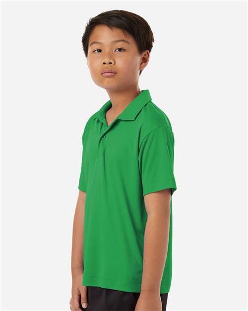 AllPro 41800Y Youth Pro-Lock Performance Polo - Kelly Green - model side