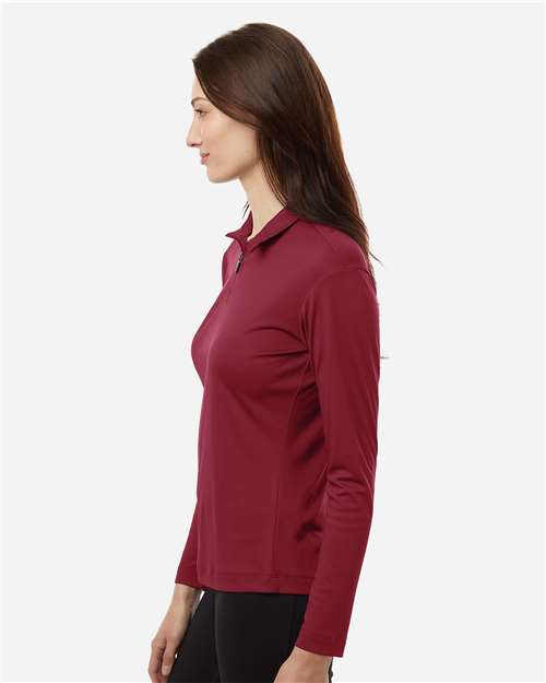 AllPro 41870L Women's Pro-Lock Performance Quarter-Zip Pullover - Cardinal - model side