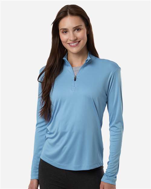 AllPro 41870L Women's Pro-Lock Performance Quarter-Zip Pullover - Carolina Blue - model front