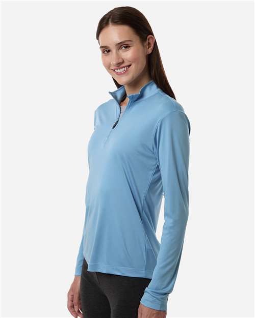 AllPro 41870L Women's Pro-Lock Performance Quarter-Zip Pullover - Carolina Blue - model side