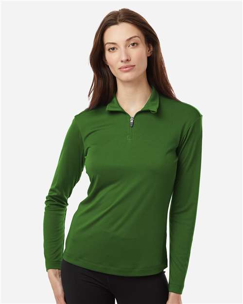 AllPro 41870L Women's Pro-Lock Performance Quarter-Zip Pullover - Olive Green - model front