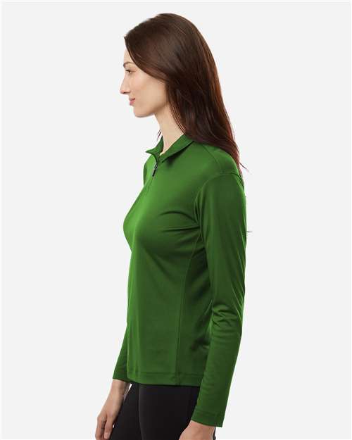 AllPro 41870L Women's Pro-Lock Performance Quarter-Zip Pullover - Olive Green - model side
