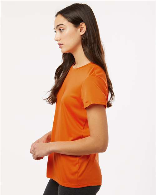AllPro 48000L Women's Pro-Lock Performance T-Shirt - Deep Orange - model side