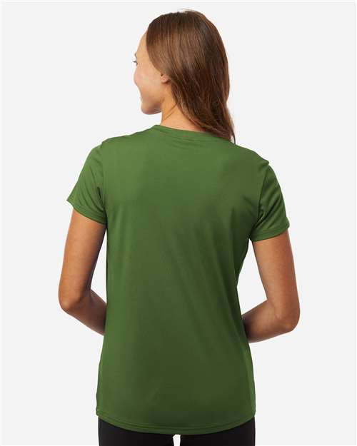 AllPro 48000L Women's Pro-Lock Performance T-Shirt - Olive Green - model back