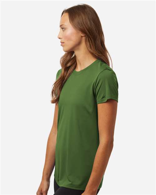 AllPro 48000L Women's Pro-Lock Performance T-Shirt - Olive Green - model side