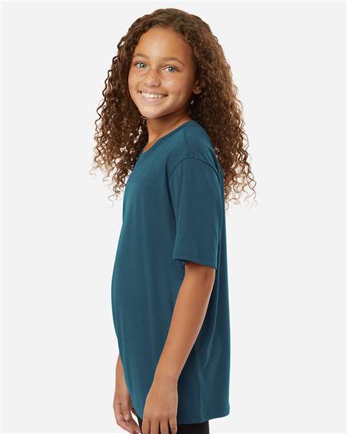 AllPro 48000Y Youth Pro-Lock Performance T-Shirt - Atlantic Blue - model side