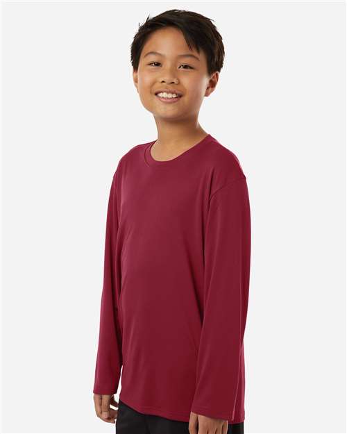 AllPro 48400Y Youth Pro-Lock Performance Long Sleeve T-Shirt - Cardinal - model side