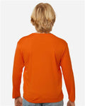 AllPro 48400Y Youth Pro-Lock Performance Long Sleeve T-Shirt - Deep Orange - model back
