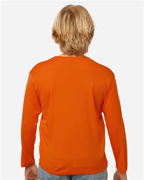 AllPro 48400Y Youth Pro-Lock Performance Long Sleeve T-Shirt - Deep Orange - model back