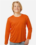 AllPro 48400Y Youth Pro-Lock Performance Long Sleeve T-Shirt - Deep Orange - model front