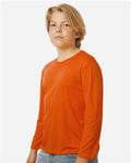 AllPro 48400Y Youth Pro-Lock Performance Long Sleeve T-Shirt - Deep Orange - model side