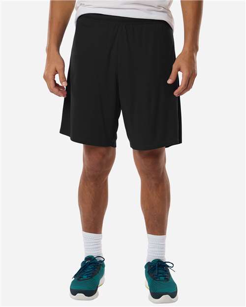 AllPro 48SH0 Men's Pro-Lock Performance 7" Shorts with Pockets - Black - model front