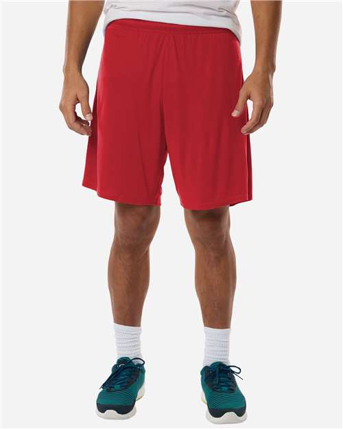 AllPro 48SH0 Men's Pro-Lock Performance 7" Shorts with Pockets - Red - model front