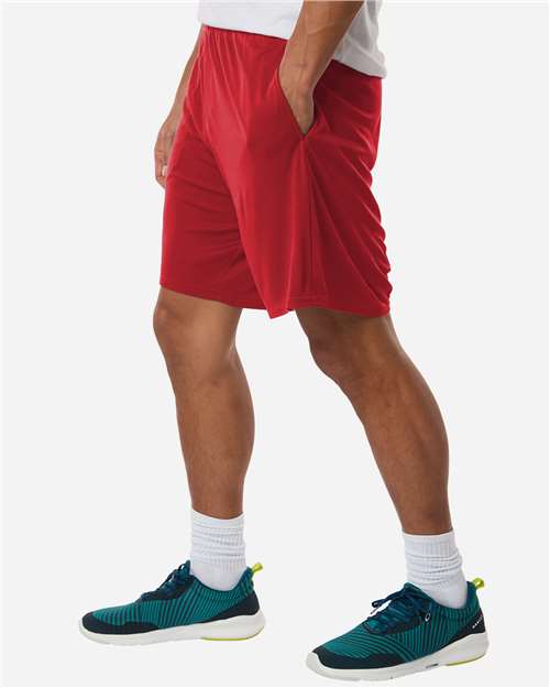 AllPro 48SH0 Men's Pro-Lock Performance 7" Shorts with Pockets - Red - model side