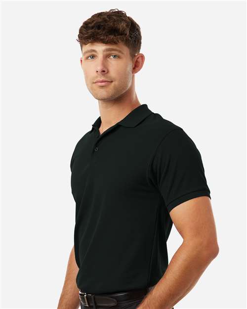 AllPro 62800T Men's Tall Pique Polo - Black - model side