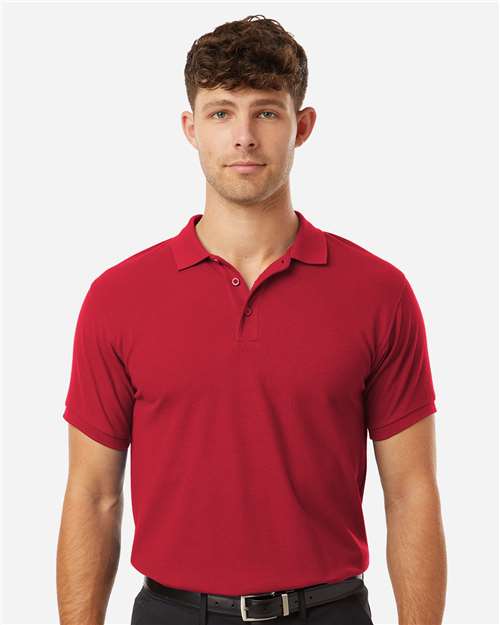 AllPro 62800T Men's Tall Pique Polo - Red - model front