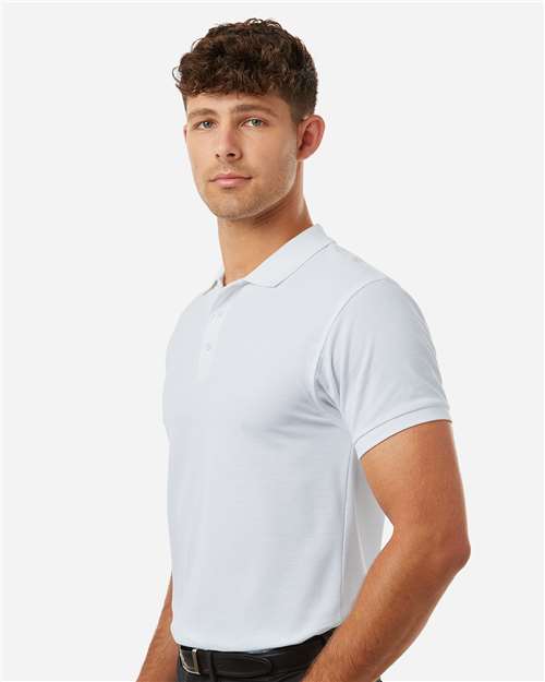 AllPro 62800T Men's Tall Pique Polo - White - model side